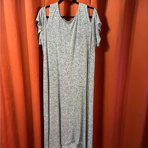 Lane Bryant Gray Cold Shoulder High Low Dress